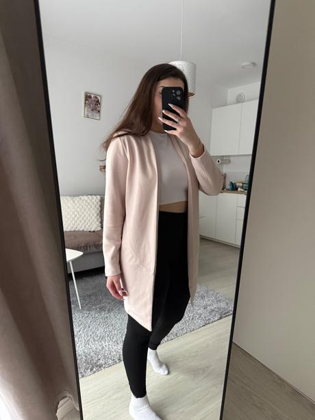 Bledoružový kardigán, s