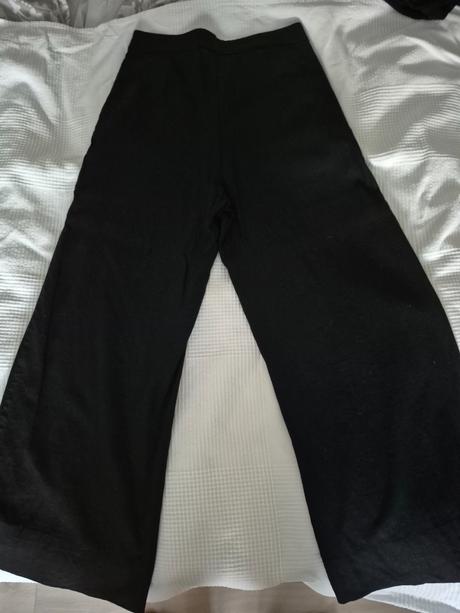 Ľanové široké nohavice, h&m,40