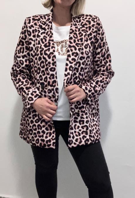 Dámske sako s leopardím vzorom (uni), l / m / xl