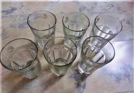 Sada veľkých duritových pohárov - 6 ks/0,35 l, 