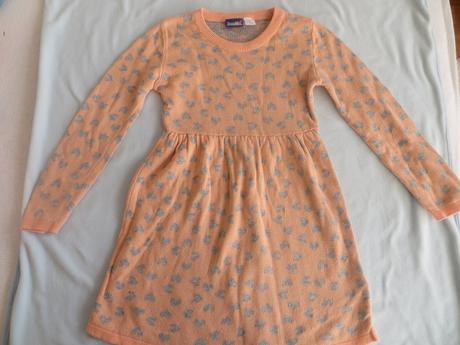 Šatôčky pomarančovej farby  so srdiečkami, lupilu,116