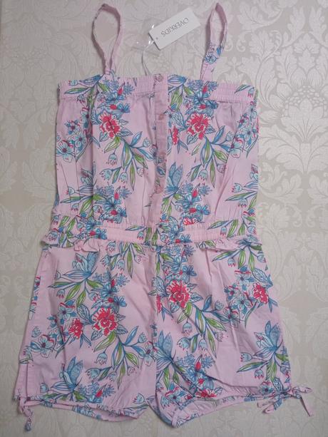 Ružový vzorovaný letný overal s/m, m / s