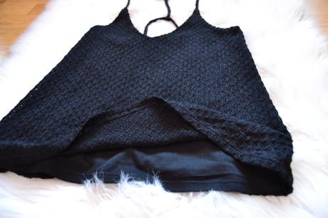 Čierne háčkované tielko, xs