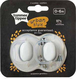 Tommee tippee cumlík urban style unisex 0-6 m, 2 k, tommee tippee