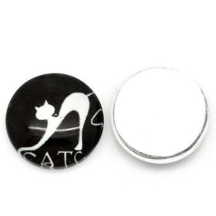 Kabošon mačka biela - 12 mm, 