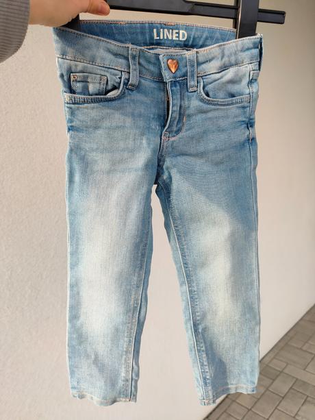 Rifle bledomodré podšité slim fit, h&m,92