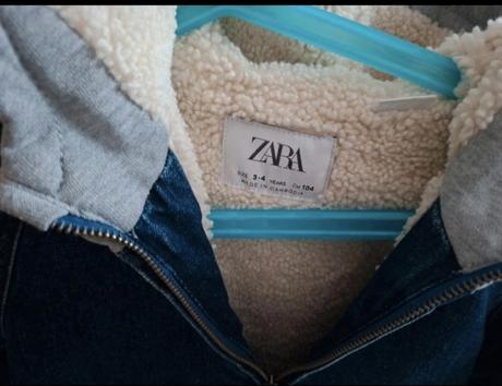 Zateplená riflová bunda, zara,104