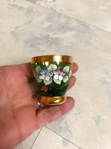 Karafa+poháriky bohemia z borského skla,