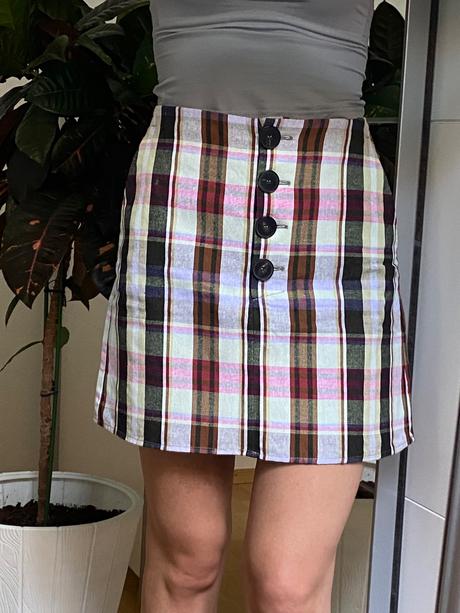 Károvaná sukňa, mango,38