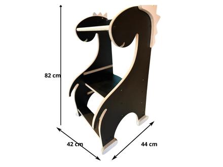 Učiaca veža montessori motív dinosaurus čierny,