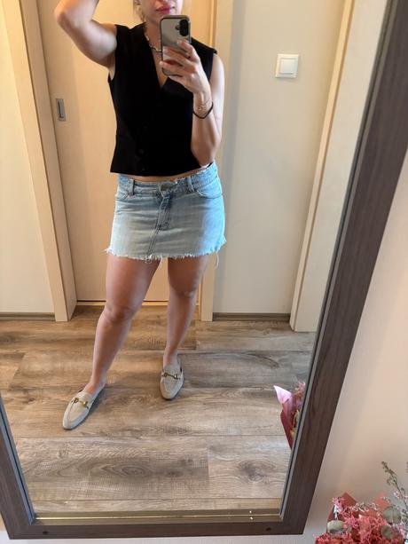 Riflová sukňa h&m, h&m,m