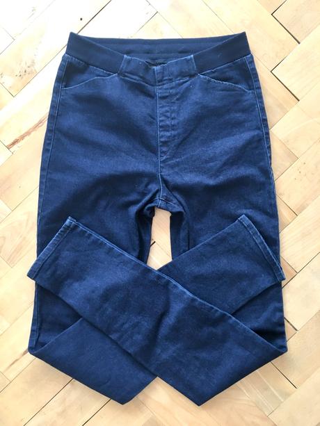 Riflové jegginsy, denim,xs