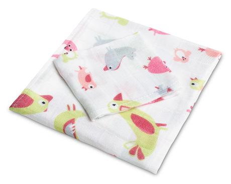 Sensillo sada bambusových plienok vtáčiky 30x30cm,
