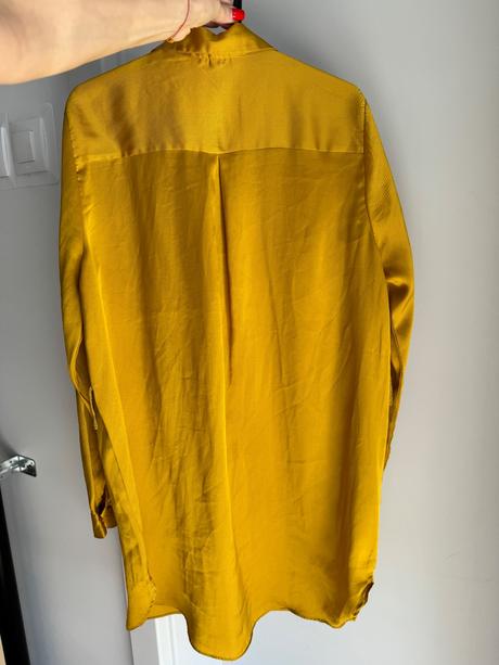 H&m predĺžená košeľa saténová šaty, h&m,l