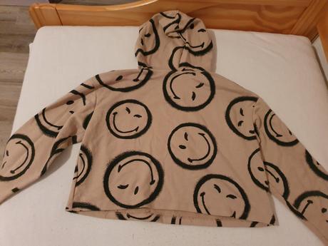 Kratka mikina so smajlikmi, h&m,146