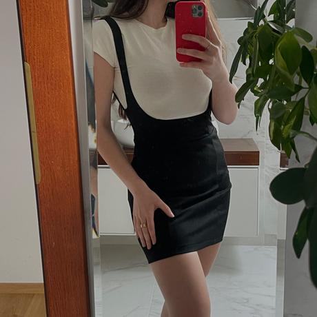 Stradivarius black pinafore dress, stradivarius,s