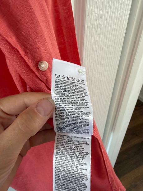 Koralová ľanová košeľa uniqlo ľan, s