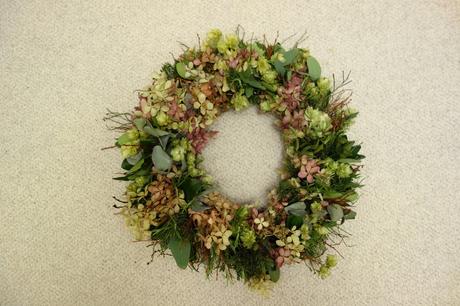 Veniec na dvere s hortenziou, 