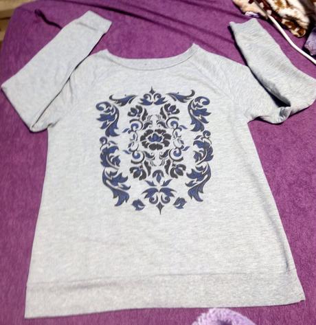 Šedá mikina s potlačou, l