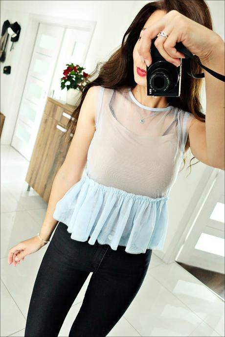 Baby blue blúzka, xs