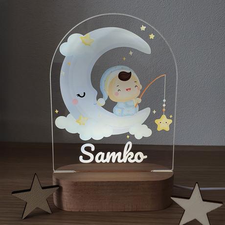 Detská nočná lampa s vlastným menom chlapček,