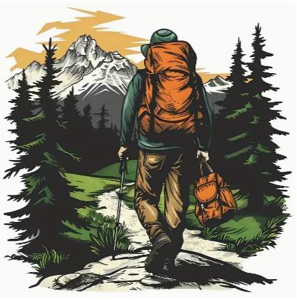 Nažehľovačka turista v horách 19x18cm (nz456), 