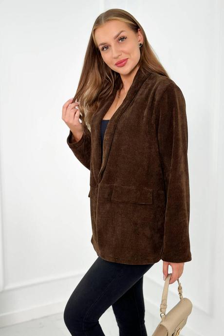 Dámske manšestrové sako hnedá,