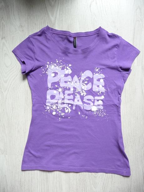 Fialové tričko s nápisom, new yorker,s