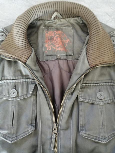 Khaki bunda v s-m, zateplená, podšitá, cherokee,s