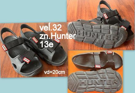 Chlapčenské čierne sandále veĺ.32, zn.hunter, hunter,32