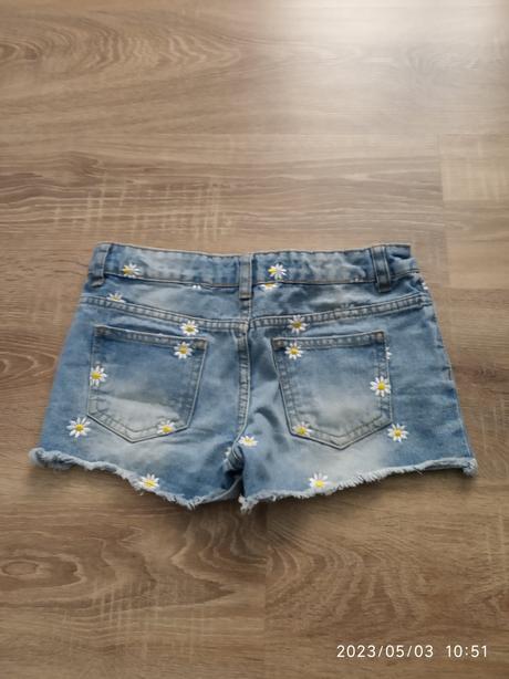 Riflové kraťasy, denim,140