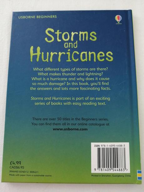 Anglická kniha storms and hurricanes od usborne, 