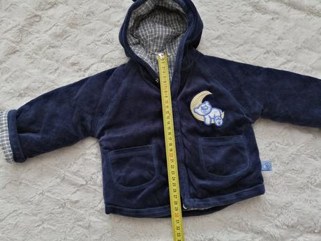 Krásna teplá, semišová bundička s uškami, 68