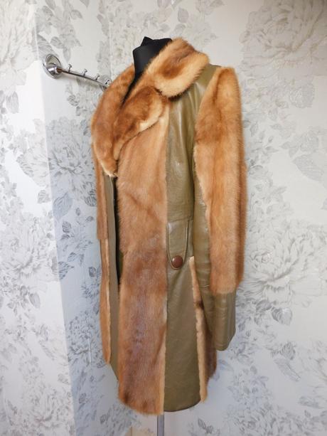 Pekny kabat z norky a pravej kože, 38