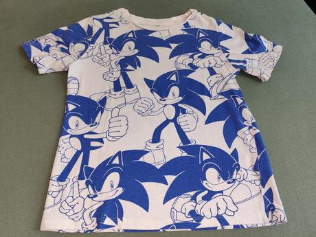 3x tričko ježko sonic + knuckles, h&m,122