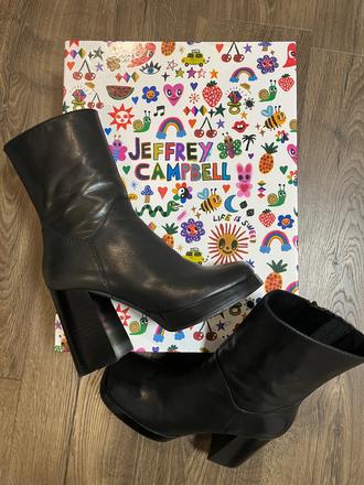 Jeffrey campbell kožené čižmy na platforme, 38