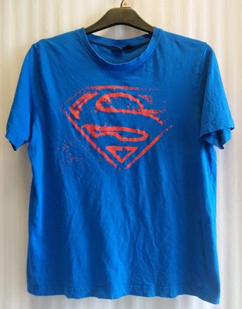 Pánske modré tričko s motívom, superman, m, m