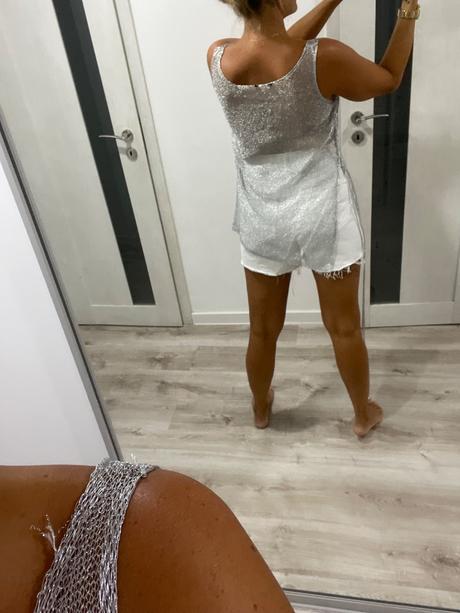 Strieborná sieťková tunika, 38