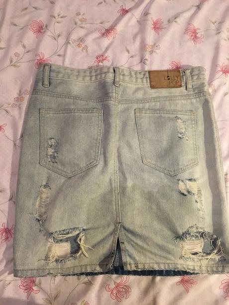 Rifľová sukňa po kolená zn. lolly pop, 36