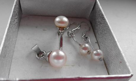 Bižu súprava - ružové perličky,