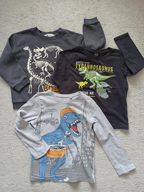 Mikina a tričká dino 110/116, h&m,110