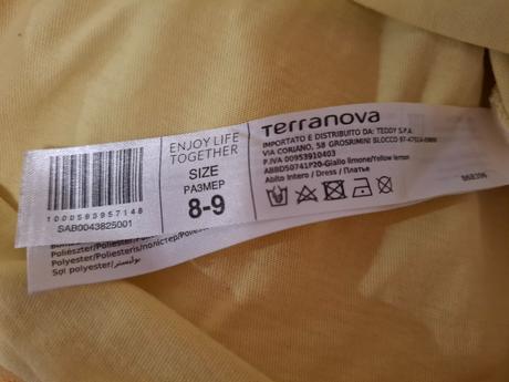 Šaty žlté, terranova,134