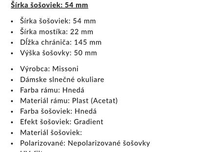 Slnečné okuliare missoni, 