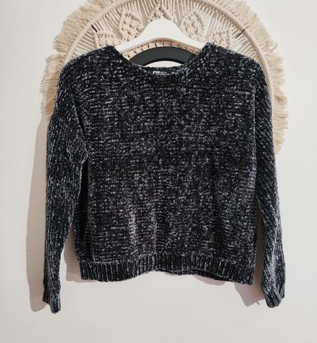 Fluffy svetrík, fishbone,xs