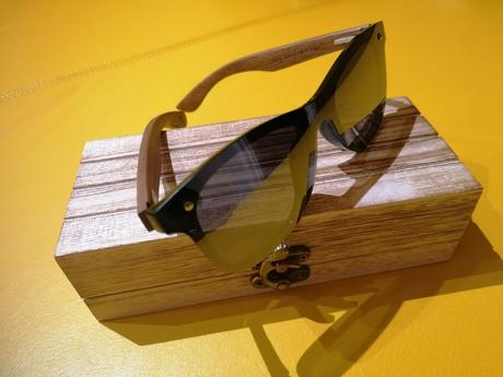 Slnečné okuliare, farba orech s krabičkou, 