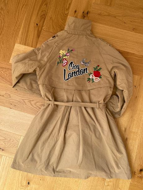 Trenčkot s podšívkou z falošnej kožušiny, zara,164