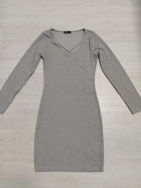 Sivé elastické šaty., new yorker,l