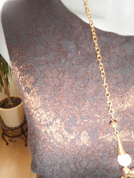 Spoločenské hnedo zlaté šaty, f&f,38