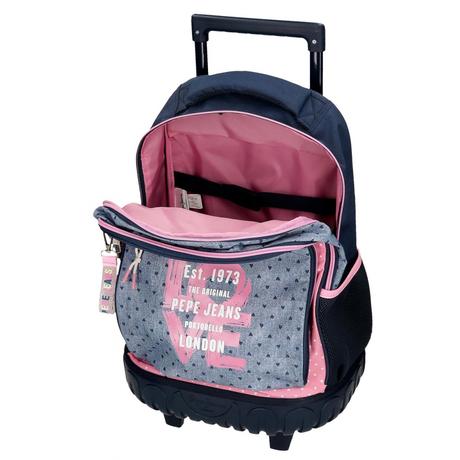 Školský batoh na kolieskach pepe jeans noni denim,