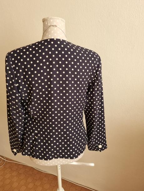 Modro-biele bodkované sako veľ. 40, 40